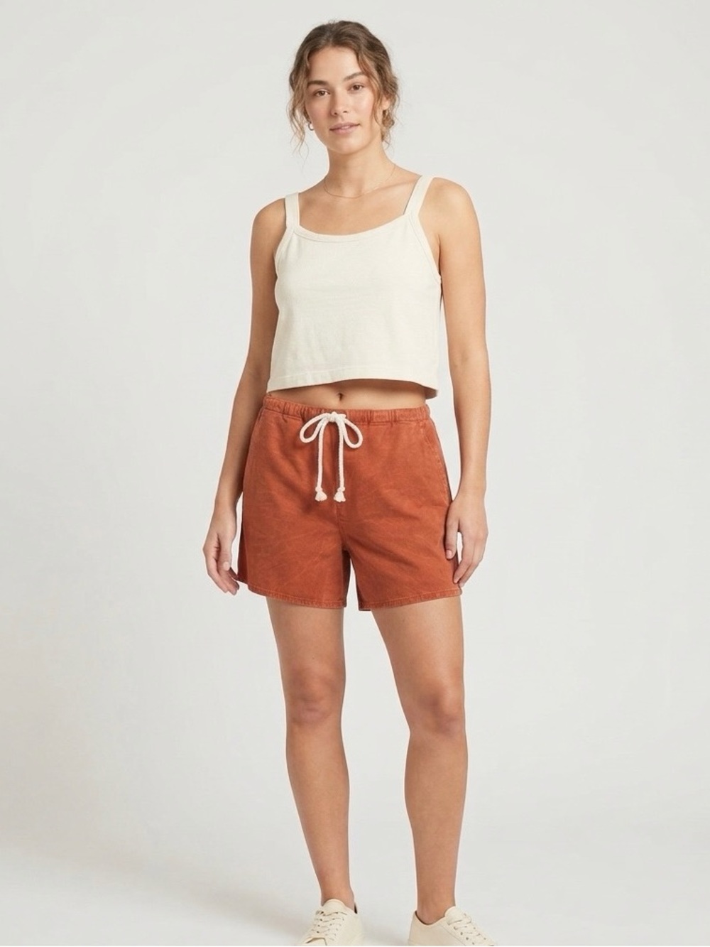 BDG | UO Brushed Rust Orange Vintage Wash Drawstring Unisex Shorts